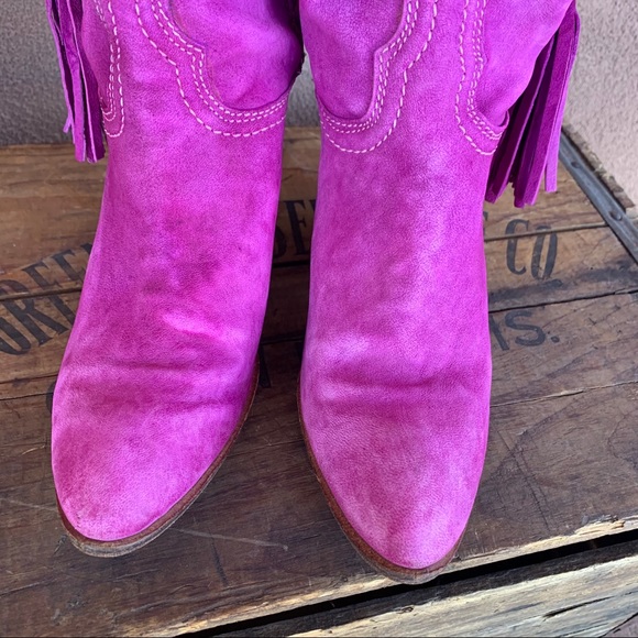 Manas Lea Foscati Distressed Purple Boots - Picture 6 of 14